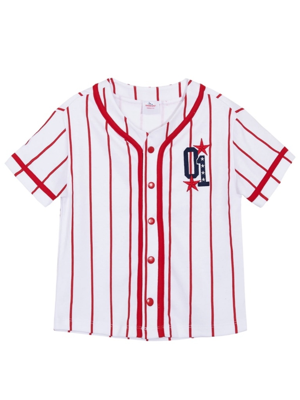 Way To Celebrate Toddler Boys Red Stripe Baseball Jersey Size 4X NWT